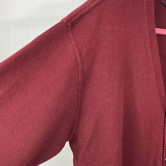 Paul & Shark Vintage Yachting Burgundy Wool Blend Cardigan Sweater Size M